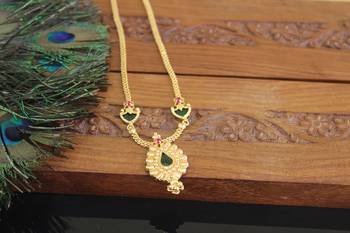 Kerala style gold plated palakka necklace 3