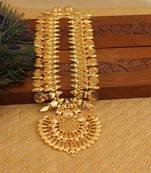 Kerala style gold plated temple coin necklace