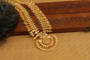Kerala style gold plated temple coin necklace 2