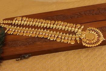 Kerala style gold plated temple coin necklace 3