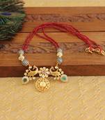 Designer gold plated beads necklace