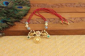 Designer gold plated beads necklace 2