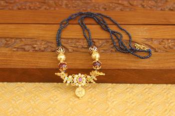 Designer gold plated beads necklace 1