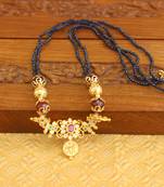 Designer gold plated beads necklace
