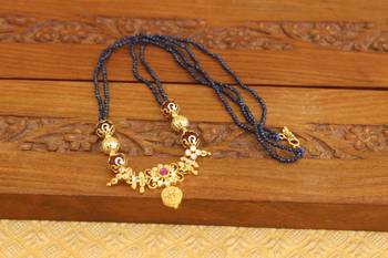 Designer gold plated beads necklace 2