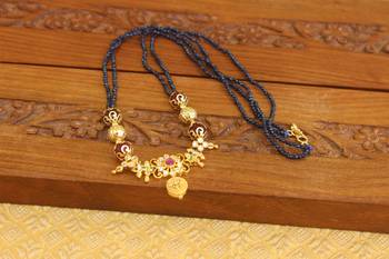 Designer gold plated beads necklace 3
