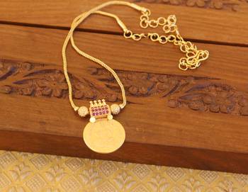 Kerala style gold plated temple coin necklace 2
