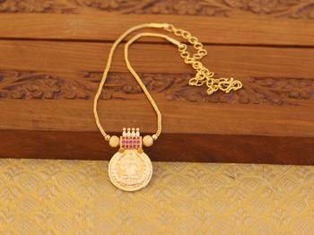 Kerala style gold plated temple coin necklace 1
