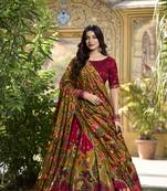 Women's Tussar Silk Lehenga Choli For Wedding