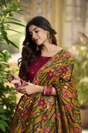 Women's Tussar Silk Lehenga Choli For Wedding