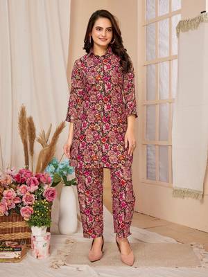 Multi colour beautiful printed trendy coord set dress for looks 1