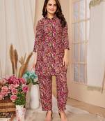 Multi colour beautiful printed trendy coord set dress for girlie looks