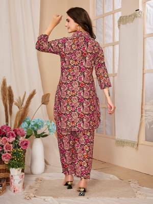 Multi colour beautiful printed trendy coord set dress for looks 3