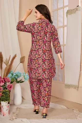 Multi colour beautiful printed trendy coord set dress for looks
