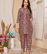 Multi colour beautiful printed trendy coord set dress for girlie looks