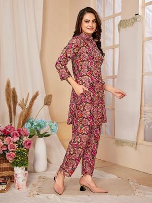 Multi colour beautiful printed trendy coord set dress for looks 4