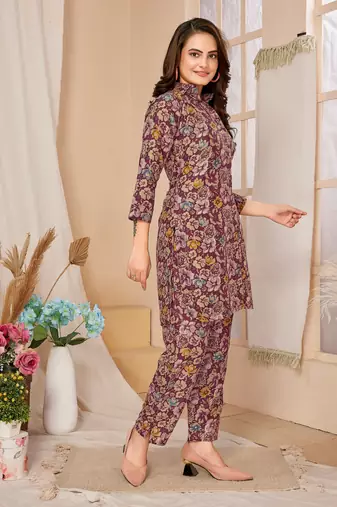 Multi colour beautiful printed trendy coord set dress for looks