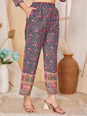 Grey colour beautiful printed trendy coord set dress for looks 6