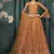 designer orange net embroidery bridal lehenga