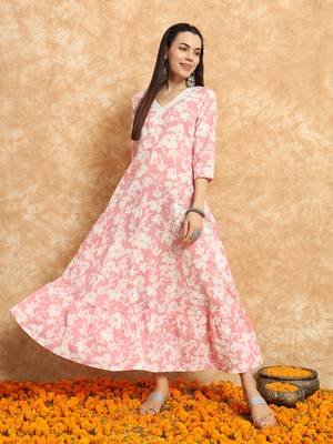 Women Trending Floral Printed Anarkali Kurta 1