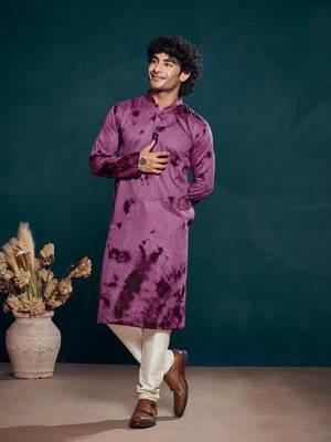 Vardha men's viscose sequence stitched kurta, flowy pattern shibori dyed ethnic kurtas for men 1