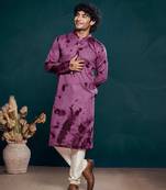 Vardha men's viscose sequence stitched kurta, flowy pattern shibori dyed ethnic kurtas for men