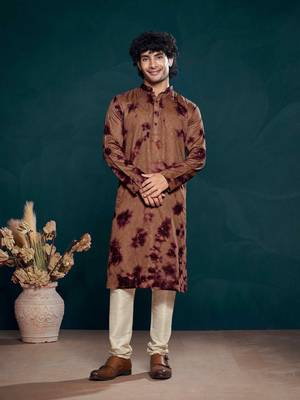 Vardha men's viscose sequence stitched kurta, flowy pattern shibori dyed ethnic kurtas for men 1