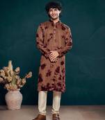 Vardha men's viscose sequence stitched kurta, flowy pattern shibori dyed ethnic kurtas for men