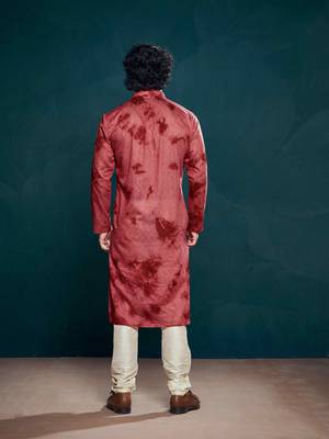 Vardha men's viscose sequence stitched kurta, flowy  pattern shibori dyed ethnic kurtas for men 3