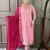 Beautifully pink colour viscosee silk fabric girlie partywear embroidered suit