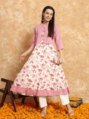 Women Trending Floral Printed Anarkali Kurta 1