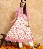Women Trending Floral Printed Anarkali Kurta