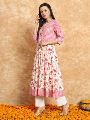 Women Trending Floral Printed Anarkali Kurta 4
