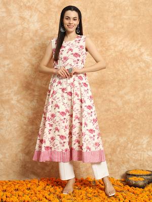 Women Trending Floral Printed Anarkali Kurta 5