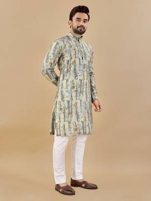 Multicolor printed soft cotton straight kurta 1