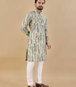 Multicolor printed soft cotton straight kurta