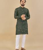 Multicolor printed soft cotton straight kurta