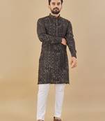 Multicolor printed soft cotton straight kurta