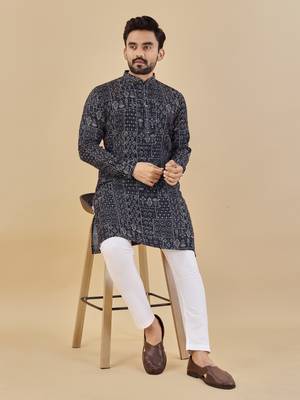 Multicolor printed soft cotton straight kurta 2