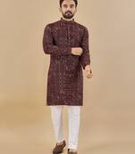 Multicolor printed soft cotton straight kurta