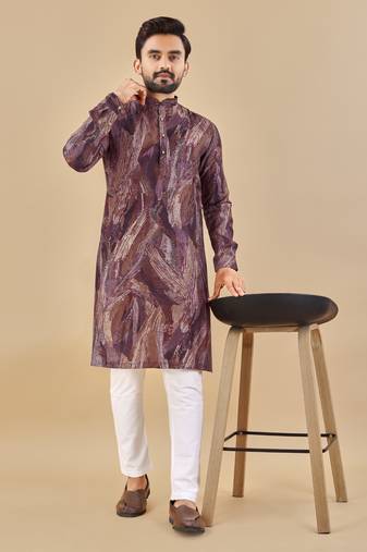 Multicolor printed soft cotton straight kurta