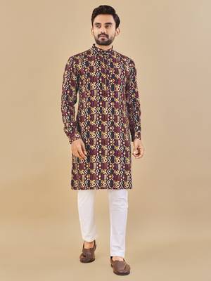 Multicolor printed soft cotton straight kurta 1