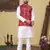 Red printed soft cotton straight koti kurta