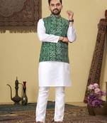 Green printed soft cotton straight koti kurta