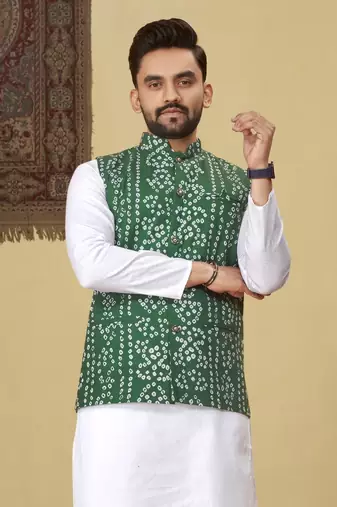 Green printed soft cotton straight koti kurta