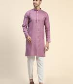 Purple cotton straight kurta