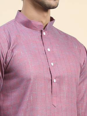 Purple cotton straight kurta 3