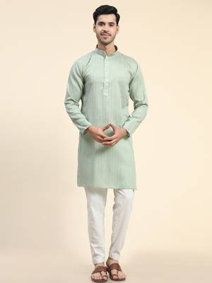 Grey cotton straight kurta 1
