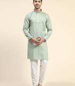 Grey cotton straight kurta
