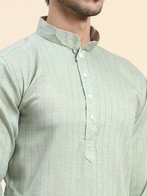 Grey cotton straight kurta 3